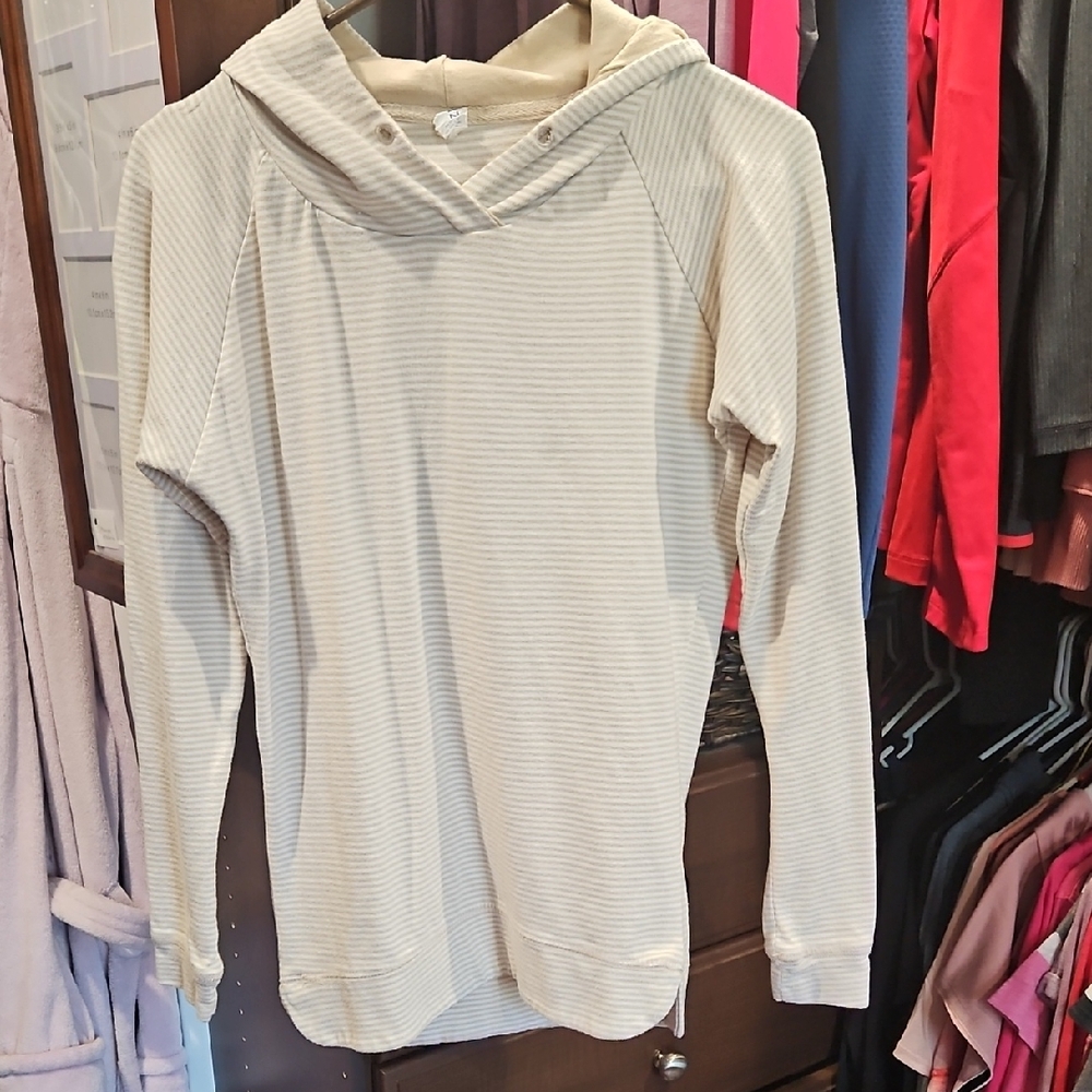 Striped Cream Hoodie